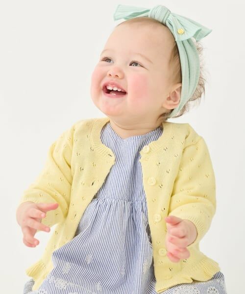petit main / プティマイン ベビー・キッズウエア | 【UV】針抜きカーディガン（黄）