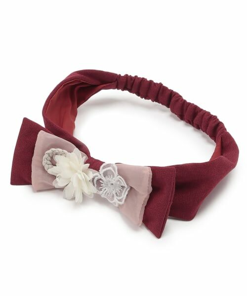 petit main / プティマイン ベビー・キッズグッズ | 和風リボンヘアバンド（赤）