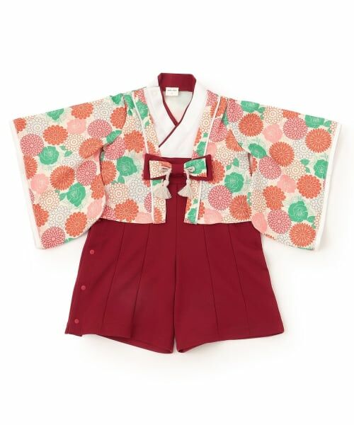 petit main / プティマイン ロンパース | girls 袴カバーオール（赤）