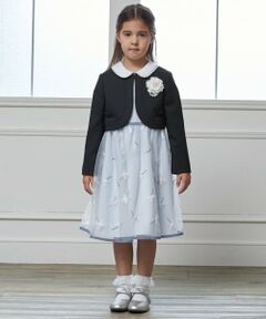 petit main / プティマイン セットアップ | 【フォーマル】フラワー刺しゅうOP+衿つきJKセット