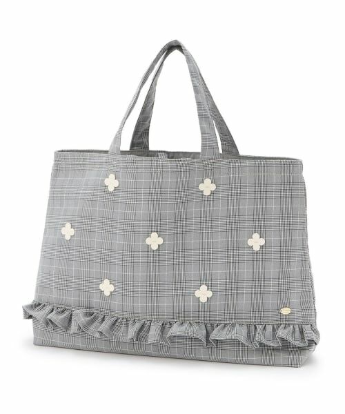 petit main / プティマイン トートバッグ | 【通園・通学グッズ】お花レッスンバッグ（ライト グレー）