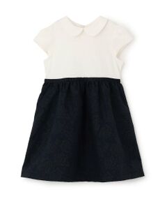 petit main / プティマイン ミニ丈・ひざ丈ワンピース | 【セミフォーマル】ジャガード切り替えワンピース