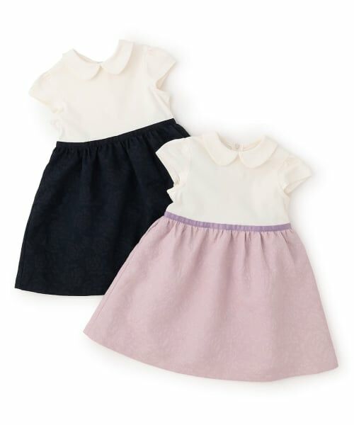 petit main / プティマイン ミニ丈・ひざ丈ワンピース | 【セミフォーマル】ジャガード切り替えワンピース | 詳細10