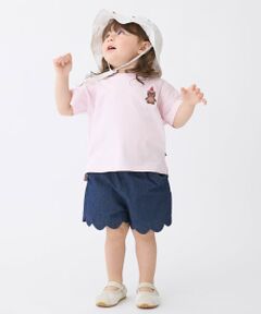 petit main / プティマイン ショート・ハーフ・半端丈パンツ | 【防汚加工】スカラップショートパンツ