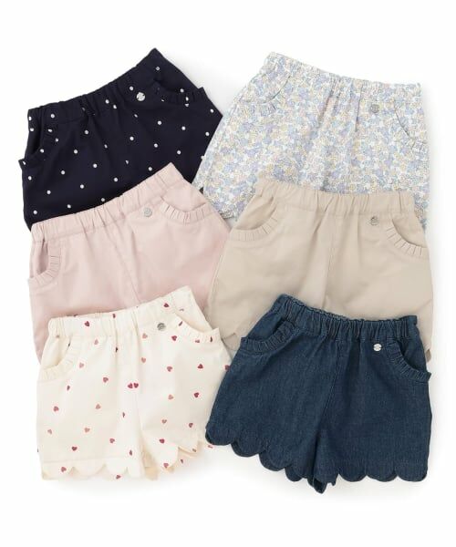 petit main / プティマイン ショート・ハーフ・半端丈パンツ | 【防汚加工】スカラップショートパンツ | 詳細1