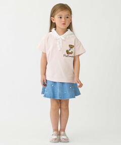 petit main / プティマイン ミニ・ひざ丈スカート | パールデニムフレアスカパン