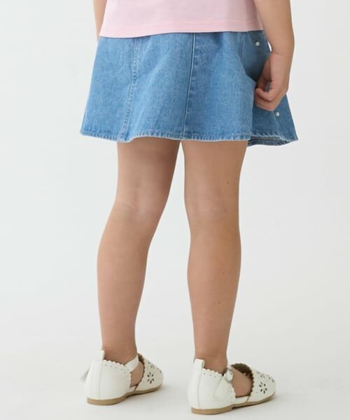petit main / プティマイン ミニ・ひざ丈スカート | パールデニムフレアスカパン | 詳細2