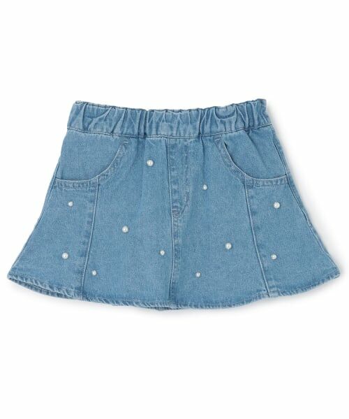 petit main / プティマイン ミニ・ひざ丈スカート | パールデニムフレアスカパン | 詳細6