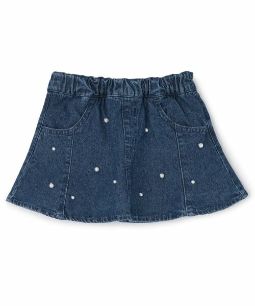 petit main / プティマイン ミニ・ひざ丈スカート | パールデニムフレアスカパン | 詳細7