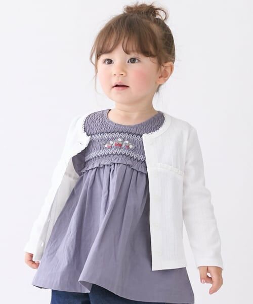 petit main / プティマイン カーディガン・ボレロ | 【リンク】UV針ぬきカットカーディガン（オフ ホワイト）