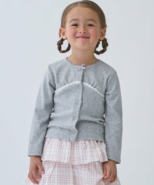 petit main / プティマイン カーディガン・ボレロ | 【リンク】UV針ぬきカットカーディガン（トップ グレー）