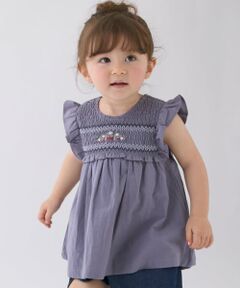 petit main / プティマイン その他トップス | 【リンク】いちご刺しゅうシャーリングチュニック