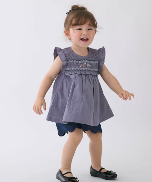 petit main / プティマイン その他トップス | 【リンク】いちご刺しゅうシャーリングチュニック | 詳細5