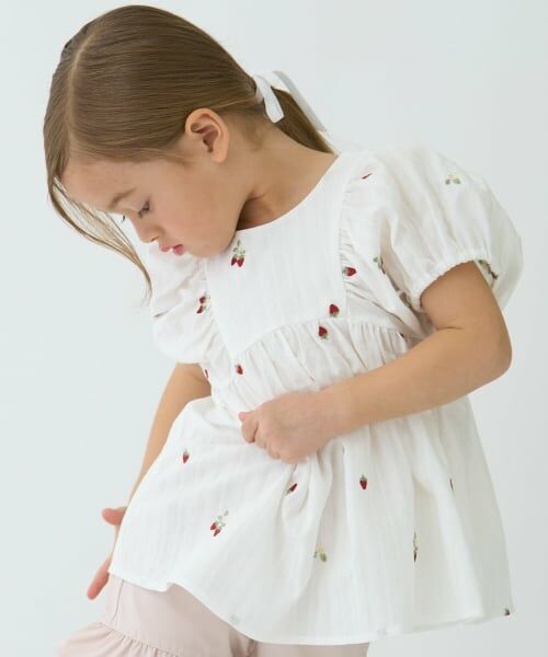 petit main / プティマイン その他トップス | 【リンク】いちごパフチュニック | 詳細1