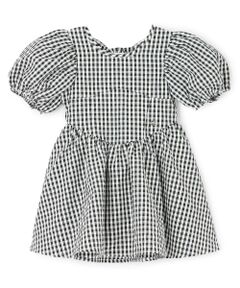 petit main / プティマイン ミニ丈・ひざ丈ワンピース | 【リンク】袖パフペプラムワンピース