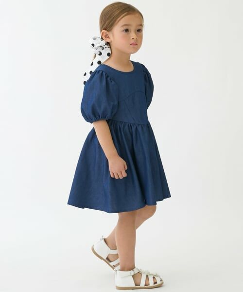 petit main / プティマイン ミニ丈・ひざ丈ワンピース | 【リンク】袖パフペプラムワンピース | 詳細1