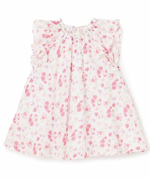 petit main / プティマイン ミニ丈・ひざ丈ワンピース | 【リンク】花柄Aラインワンピース（ピンク）