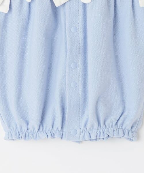 petit main / プティマイン ロンパース | リボンつきボーダー切り替え2wayオール | 詳細8