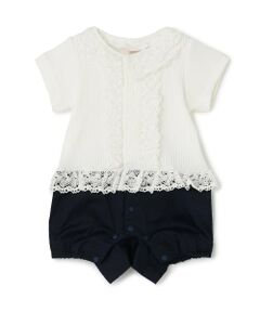 petit main / プティマイン ロンパース | 切り替えレースカバーオール