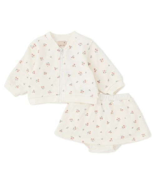 petit main / プティマイン ベビー・キッズウエア | 【リンク】花柄ZIP＆スカパンセットアップ | 詳細2