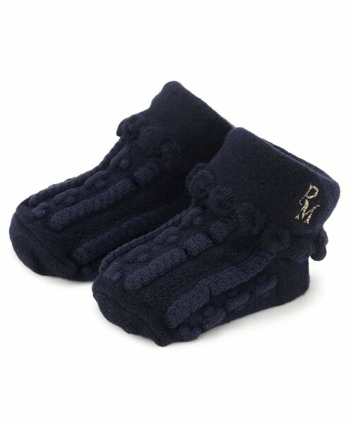 petit main / プティマイン ベビー・キッズウエア | ラメ刺しゅうカップソックス（紺）