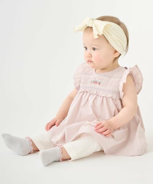 petit main / プティマイン ロンパース | 【リンク】いちご刺しゅうOPロンパース（ライト ピンク）