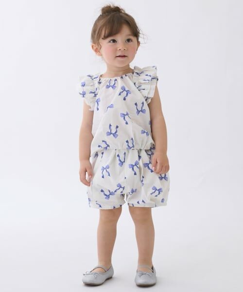petit main / プティマイン ベビー・キッズウエア | 【リンク】リボン総柄セットアップ | 詳細2