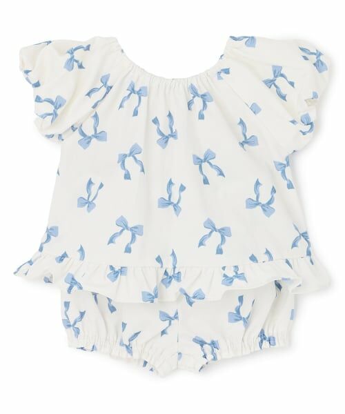 petit main / プティマイン ベビー・キッズウエア | 【リンク】リボン総柄セットアップ | 詳細3