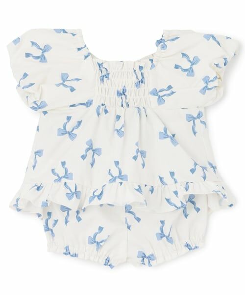 petit main / プティマイン ベビー・キッズウエア | 【リンク】リボン総柄セットアップ | 詳細4