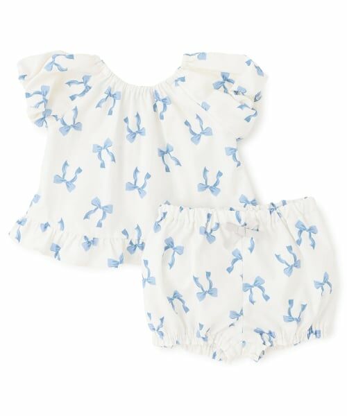 petit main / プティマイン ベビー・キッズウエア | 【リンク】リボン総柄セットアップ | 詳細5