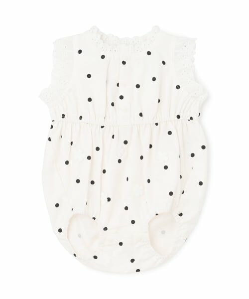 petit main / プティマイン ベビー・キッズウエア | 【リンク】コットンレースサロペット（アイボリー）