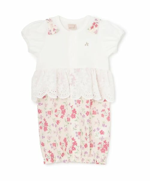 petit main / プティマイン ロンパース | ペプラム切替2wayオール（ライト ピンク）