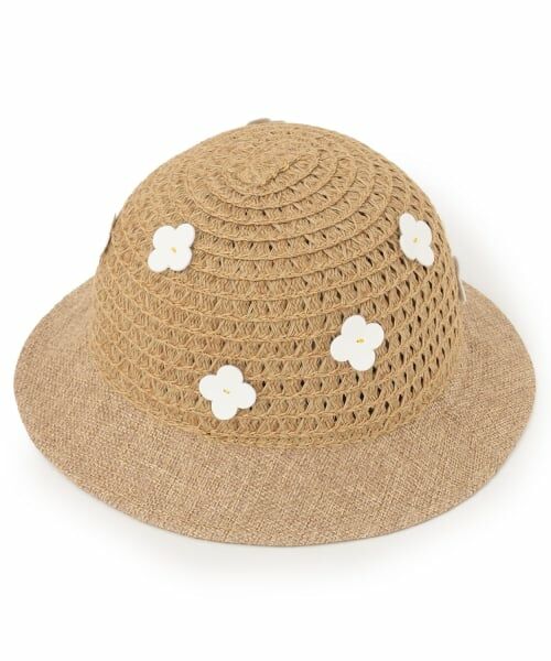 petit main / プティマイン ベビー・キッズグッズ | 【リンク】お花つき雑材ハット | 詳細1