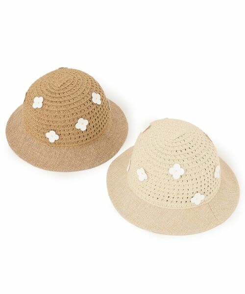 petit main / プティマイン ベビー・キッズグッズ | 【リンク】お花つき雑材ハット | 詳細6