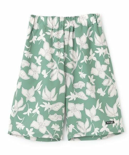 petit main / プティマイン ショート・ハーフ・半端丈パンツ | 【WEB限定】【水陸両用】総柄ハーフパンツ(ジュニア)（グリーン）