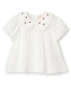 petit main / プティマイン Tシャツ | 【WEB限定】衿ハート刺しゅうチュニック