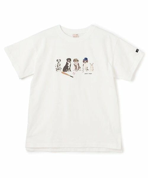 petit main / プティマイン Tシャツ | 【WEB限定】【防汚加工】DOGグラフィックTシャツ(ジュニア)（オフ ホワイト）