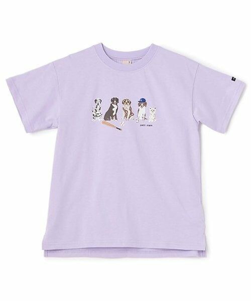 petit main / プティマイン Tシャツ | 【WEB限定】【防汚加工】DOGグラフィックTシャツ(ジュニア)（ラベンダー）