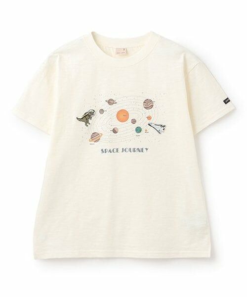 petit main / プティマイン Tシャツ | 【WEB限定】【防汚加工】宇宙グラフィックTシャツ(ジュニア)（オフ ホワイト）