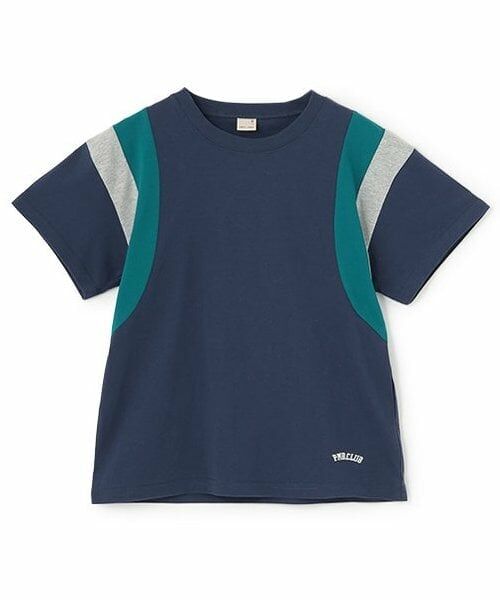 petit main / プティマイン Tシャツ | 【WEB限定】【接触冷感】袖ライン配色Tシャツ(ジュニア)（紺）