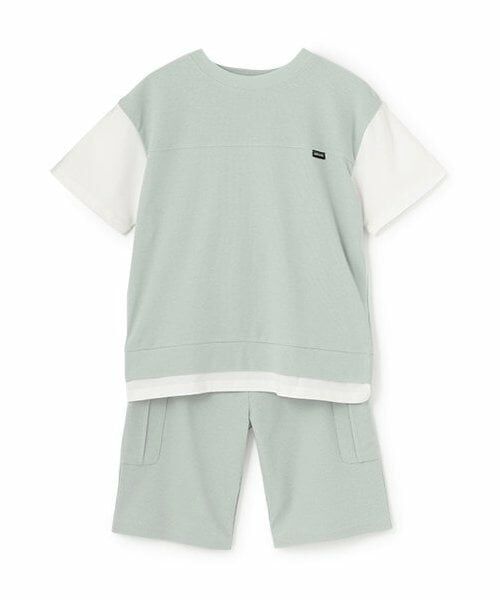 petit main / プティマイン ミニ丈・ひざ丈ワンピース | 【WEB限定】【接触冷感】ドッキングカットセットアップ(ジュニア)（ライト グリーン）