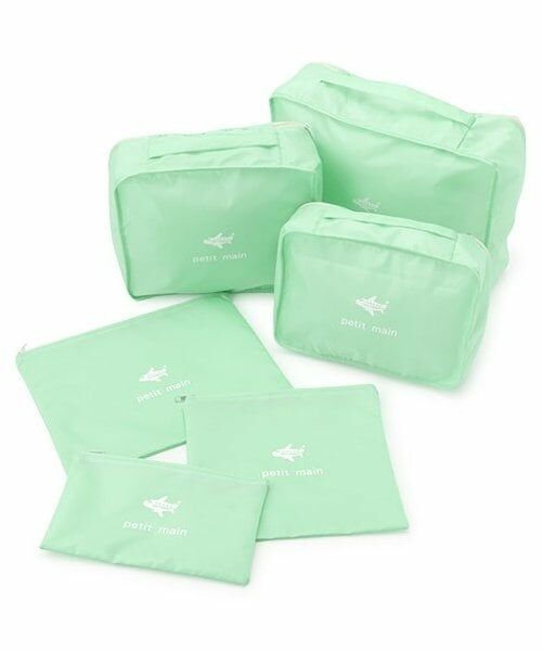 petit main / プティマイン ポーチ | 【WEB限定】トラベルポーチセット6P（ライト グリーン）