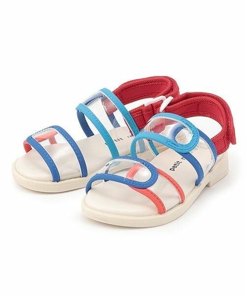 petit main / プティマイン サンダル | 【WEB限定】配色クリアサンダル（赤）