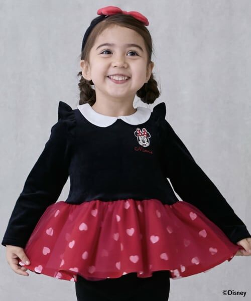 petit main / プティマイン Tシャツ | 【WEB限定】【Disney/リンク】なりきり長袖チュニック（黒）