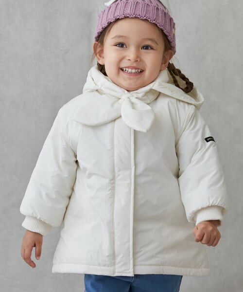 petit main / プティマイン ブルゾン | 【WEB限定販売/洗える】ロング中綿ジャケット（ECRU(キナリ)）