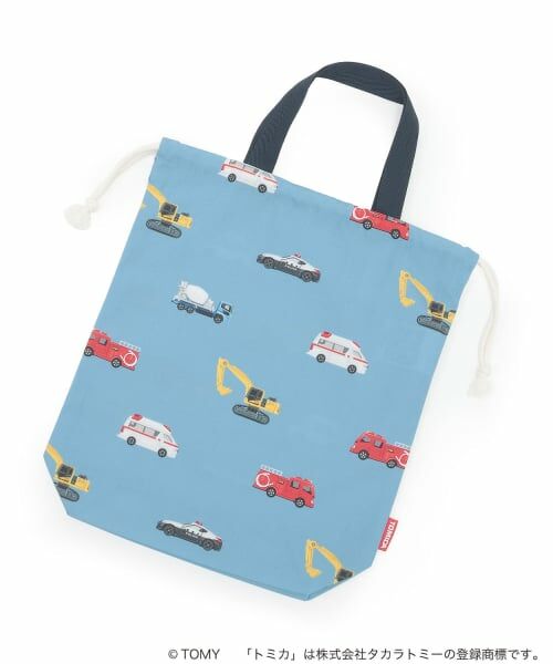petit main / プティマイン ポーチ | 【TOMICA】お着替え巾着（ブルー グレー）