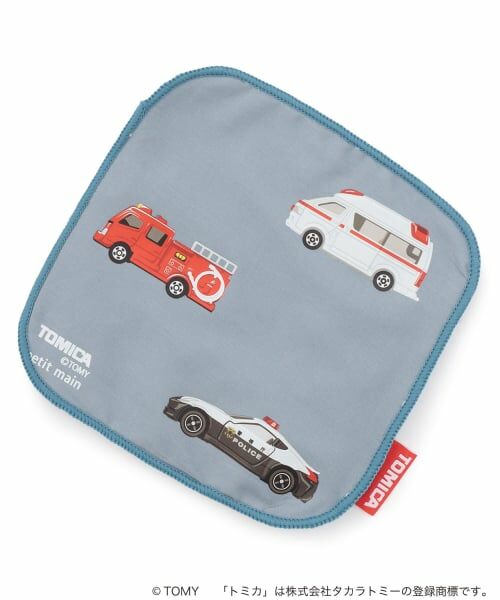 petit main / プティマイン ハンカチ | 【TOMICA】タオルハンカチ（ブルー グレー）