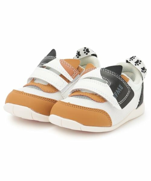 petit main / プティマイン スニーカー | IFME PARK ワンベルトねこちゃんスニーカー（オフ ホワイト）