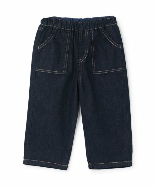 petit main / プティマイン その他パンツ | 柔らか加工デニムロングパンツ（ブルー）
