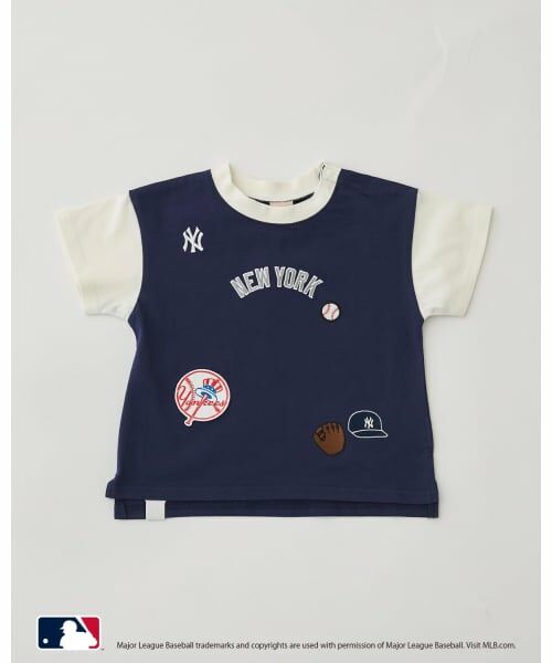 petit main / プティマイン Tシャツ | 【MLB】ワッペンTシャツ(紺)